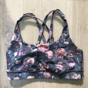 Lululemon Gray Floral Energy Bra